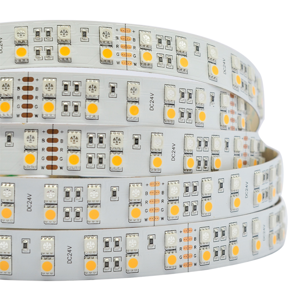 Dual Row RGBW Super Bright Series DC24V 5050SMD 600LEDs Flexible LED Strip Lights Waterproof Optional 16.4ft Per Reel By Sale
